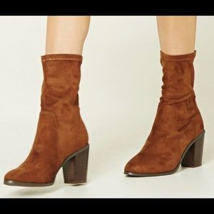 Brown Suede Booties